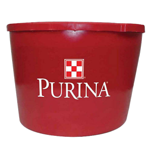 Purina Wind & Rain All Season 4 CP Mineral Tub with Altosid in a large plastic container with lid.