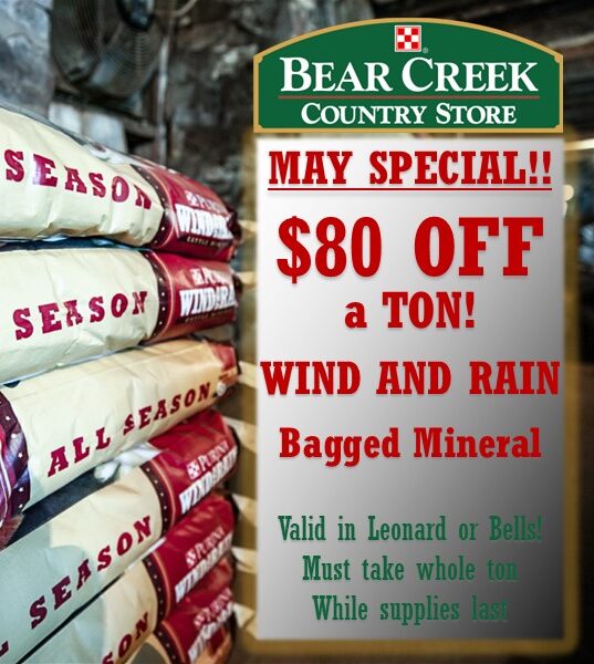 May Savings on Cattle Minerals and Supplies Bear Creek Country Store